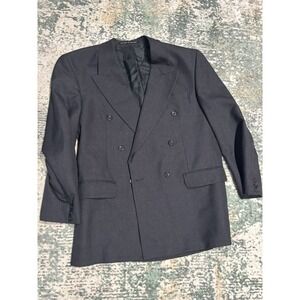 Alexandre London Double BreastedMen's Sport Coat, Size 42, Wool Gray